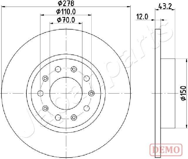 Japanparts DP-0204C - Тормозной диск autospares.lv