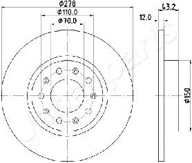 Japanparts DP-0204 - Тормозной диск autospares.lv