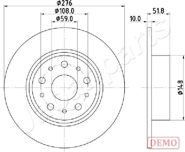 Japanparts DP-0207C - Тормозной диск autospares.lv
