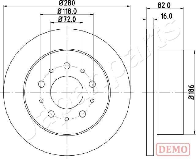 Japanparts DP-0216C - Тормозной диск autospares.lv