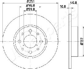 Japanparts DP-0210 - Тормозной диск autospares.lv