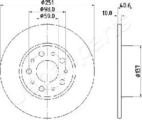 Japanparts DP-0211 - Тормозной диск autospares.lv