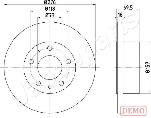 Japanparts DP-0223C - Тормозной диск autospares.lv