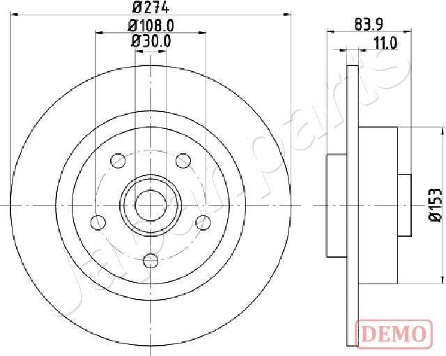 Japanparts DP-0704C - Тормозной диск autospares.lv