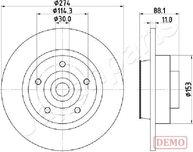 Japanparts DP-0705C - Тормозной диск autospares.lv