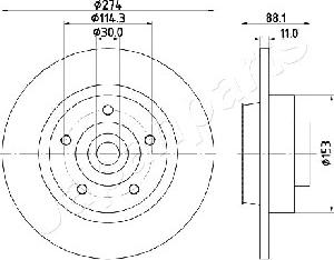 Japanparts DP-0705 - Тормозной диск autospares.lv