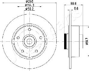 Japanparts DP-0713 - Тормозной диск autospares.lv