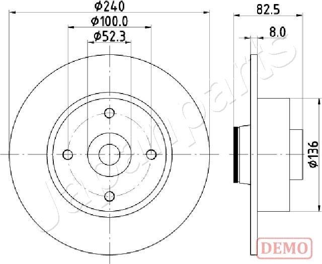 Japanparts DP-0712C - Тормозной диск autospares.lv