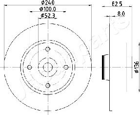 Japanparts DP-0712 - Тормозной диск autospares.lv