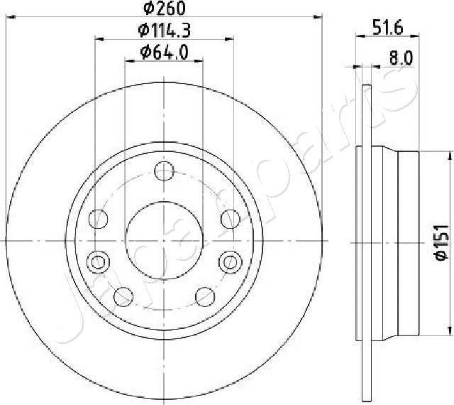 Japanparts DP-135C - Тормозной диск autospares.lv