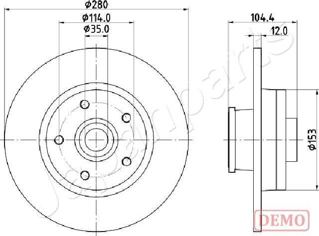 Japanparts DP-132C - Тормозной диск autospares.lv