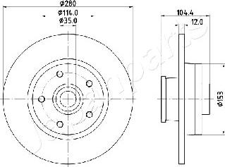 Japanparts DP-132 - Тормозной диск autospares.lv