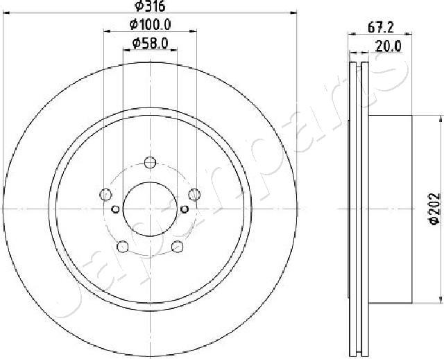 Japanparts DP-714C - Тормозной диск autospares.lv