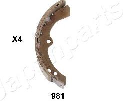 Japanparts GF-981AF - Комплект тормозных колодок, барабанные autospares.lv