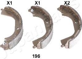 Japanparts GF-196AF - Комплект тормозных колодок, барабанные autospares.lv