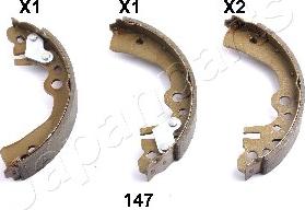 Japanparts GF-147AF - Комплект тормозных колодок, барабанные autospares.lv