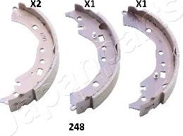 Japanparts GF-248AF - Комплект тормозных колодок, барабанные autospares.lv