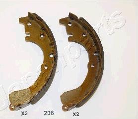 Japanparts GF-206AF - Комплект тормозных колодок, барабанные autospares.lv