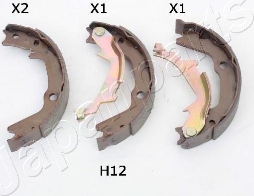 Japanparts GF-H12AF - Комплект тормозов, ручник, парковка autospares.lv