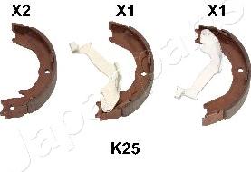 Japanparts GF-K25AF - Комплект тормозов, ручник, парковка autospares.lv