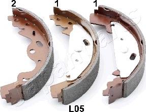 Japanparts GF-L05AF - Комплект тормозных колодок, барабанные autospares.lv