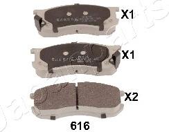 Japanparts PA-616AF - Тормозные колодки, дисковые, комплект autospares.lv