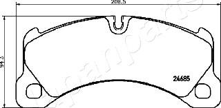 Japanparts PA-0948AF - Тормозные колодки, дисковые, комплект autospares.lv