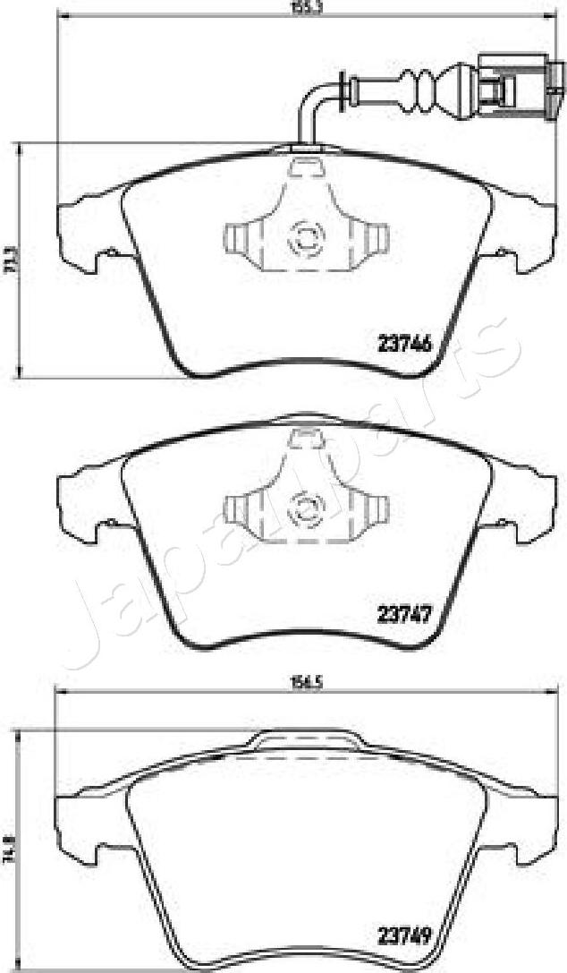 Japanparts PA-0947AF - Тормозные колодки, дисковые, комплект autospares.lv