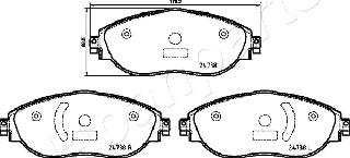 Japanparts PA-0959AF - Тормозные колодки, дисковые, комплект autospares.lv