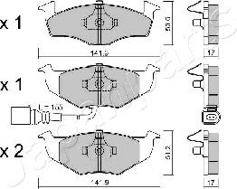 Japanparts PA-0955AF - Тормозные колодки, дисковые, комплект autospares.lv