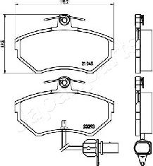 Japanparts PA-0910AF - Тормозные колодки, дисковые, комплект autospares.lv