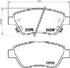 Japanparts PA-0400AF - Тормозные колодки, дисковые, комплект autospares.lv