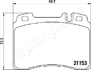 Japanparts PA-0505AF - Тормозные колодки, дисковые, комплект autospares.lv