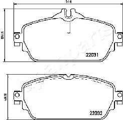 Japanparts PA-0529AF - Тормозные колодки, дисковые, комплект autospares.lv