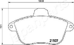 Japanparts PA-0653AF - Тормозные колодки, дисковые, комплект autospares.lv