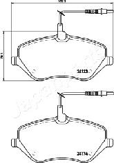 Japanparts PA-0619AF - Тормозные колодки, дисковые, комплект autospares.lv