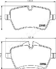 Japanparts PA-0136AF - Тормозные колодки, дисковые, комплект autospares.lv