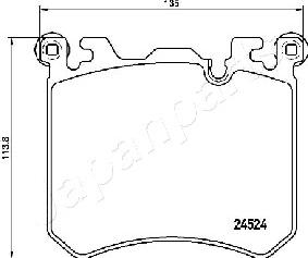 Japanparts PA-0133AF - Тормозные колодки, дисковые, комплект autospares.lv