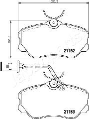 Japanparts PA-0206AF - Тормозные колодки, дисковые, комплект autospares.lv