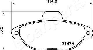 Japanparts PA-0227AF - Тормозные колодки, дисковые, комплект autospares.lv