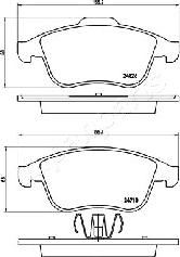 Japanparts PA-0710AF - Тормозные колодки, дисковые, комплект autospares.lv