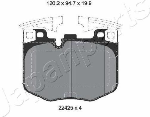 Japanparts PA-2029AF - Тормозные колодки, дисковые, комплект autospares.lv