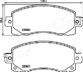 Japanparts PA-713AF - Тормозные колодки, дисковые, комплект autospares.lv