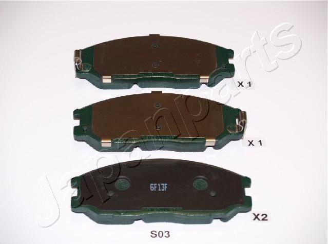 Japanparts PA-S03AF - Тормозные колодки, дисковые, комплект autospares.lv