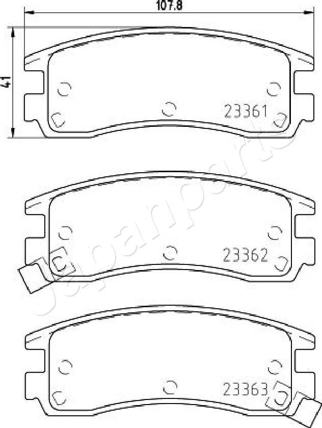 Japanparts PA-W20AF - Тормозные колодки, дисковые, комплект autospares.lv