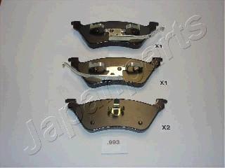 Japanparts PP-993AF - Тормозные колодки, дисковые, комплект autospares.lv