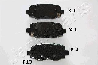 Japanparts PP-913AF - Тормозные колодки, дисковые, комплект autospares.lv