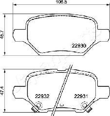 Japanparts PP-0405AF - Тормозные колодки, дисковые, комплект autospares.lv