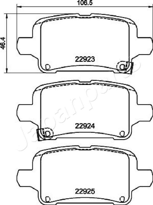 Japanparts PP-0406AF - Тормозные колодки, дисковые, комплект autospares.lv