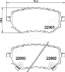 Japanparts PP-0532AF - Тормозные колодки, дисковые, комплект autospares.lv